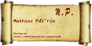 Mathisz Páris névjegykártya